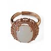 Image 4 : Vintage Rose Gold Zirconia Cabochon Halo Ring - Adjustable Size