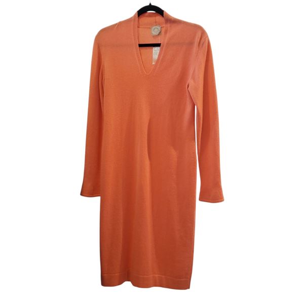 Artigiani Milanesi Salmon Sweater Dress, 100% Cashmere, Size L - Homemade Bowen Island, R.V. $901