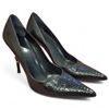 Image 1 : Gucci Black Water Snake Leather Bamboo Heels, Size 8 1/2 - Used condition (no COA)