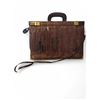 Image 1 : Vintage Amiet Dark Brown Crocodile Pattern Briefcase, Brass-tone Hardaware - 1970's Style