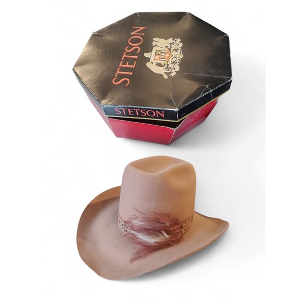 Rare Vintage Smithbilt Women's Brown Cowboy Hat - Size 6 7/8, with Storage Box