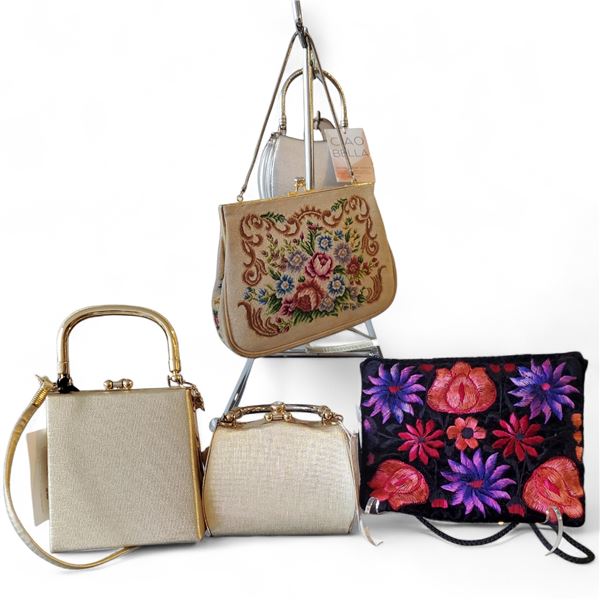 Vintage group of 5 Mini Top Handle & Crossbody Evening Bags - Total R.V. $187