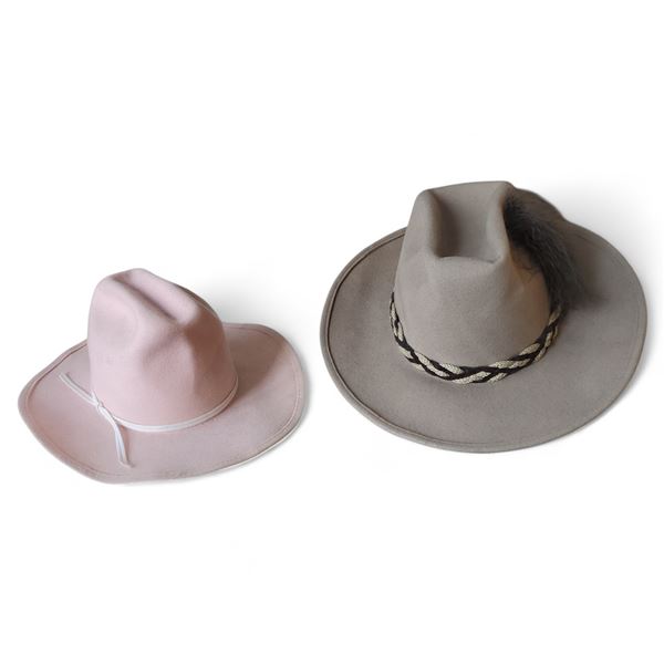 Vintage group of 2 Western Women's Cowboy Wool Hats - includes The Great Western Taupe Size 7 1/4 & 