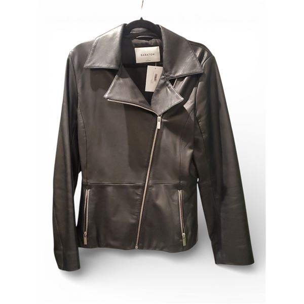Babaton Black Lambskin Regular Jacket, Size L - R.V. $189
