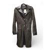 Image 1 : Vintage Black Decorative Patterned Leather Coat - Size S, R.V. $112.100