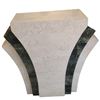 Image 1 : Cream & Green Tessellated Stone Pedestal - 25" x 25" x 9"