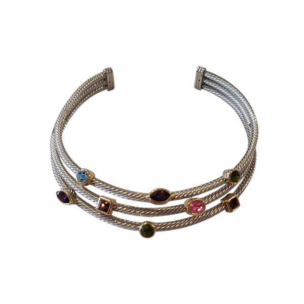 Vintage Silver Cable Collage, Pastel Stones - R.V. $223