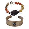 Image 1 : Vintage Group of 2 Custom Bracelets - includes 925 Barse Citrin, Carnallite & Stone Bracelet (R.V. $