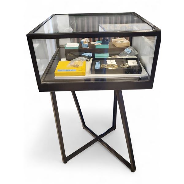 Black Glass Display Case Cabinet - approx. 24" x 24" x 43"