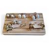 Image 2 : Vintage Wooden Box & Assorted Golden Jewellery - includes Clip Earrings, Brooch & Wooden Tray