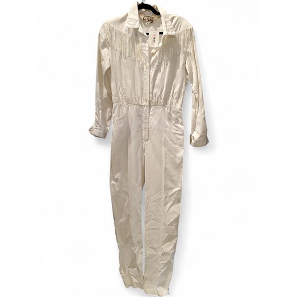 Rare Vintage M. & S. Baum White Fringe Jumpsuit, Size XS/S - R.V. $128.100