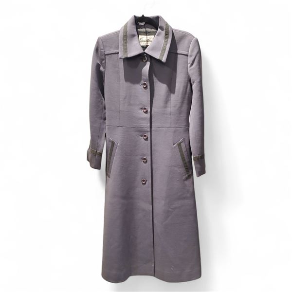 Japan Vintage Tsubame Grey Coat, Suede Trim Detailing - Size M, R.V. $218.100