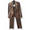 Image 1 : Vintage Le Château Ladies Brown Suit Set, w/ Blazer & Pant - Made in Canada, Size XS