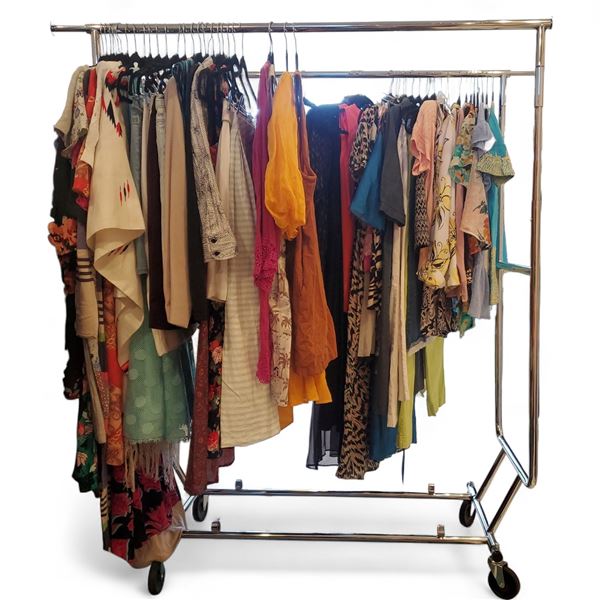 Rack full of Vintage Women's Clothes - various Sizes & Brands (rack is included)