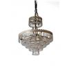 Image 1 : Vintage Brass & Crystal Tiered Chandelier - approx. 2ft (Bidder is responsible for removal)