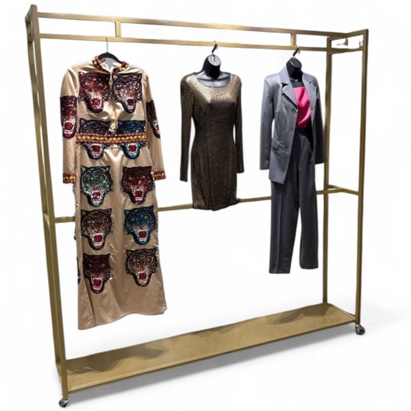 Retail Metal Shelf Double-Racks - approx.80" x 80", from Nordstrom Valentino Store (Bidder is respon