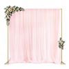 Image 1 : Golden Metal Backdrop Decorative Frame & Curtains