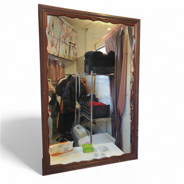 Vintage Wooden Frame Mirror - approx. 47" H.