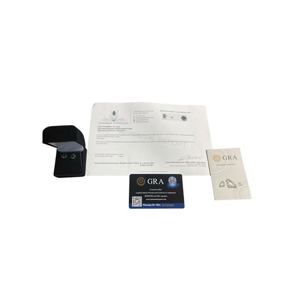 2.00 CT TW GRA CERTIFIED ROUND BRILLIANT CUT MOISSANITE STONES VVS BLACK COLOR SET IN 6 CLAW BASKET 