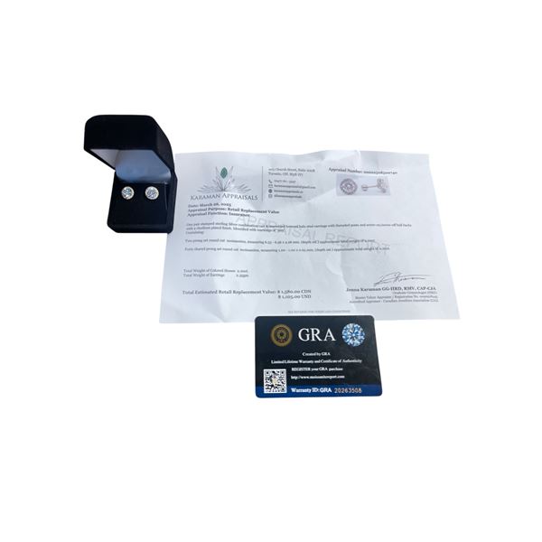 2.00 CT GRA CERTIFIED ROUND BRILLIANT CUT MOISSANITE STONE VVS BLUE COLOR WITH 40 ROUND BRILLIANT CU