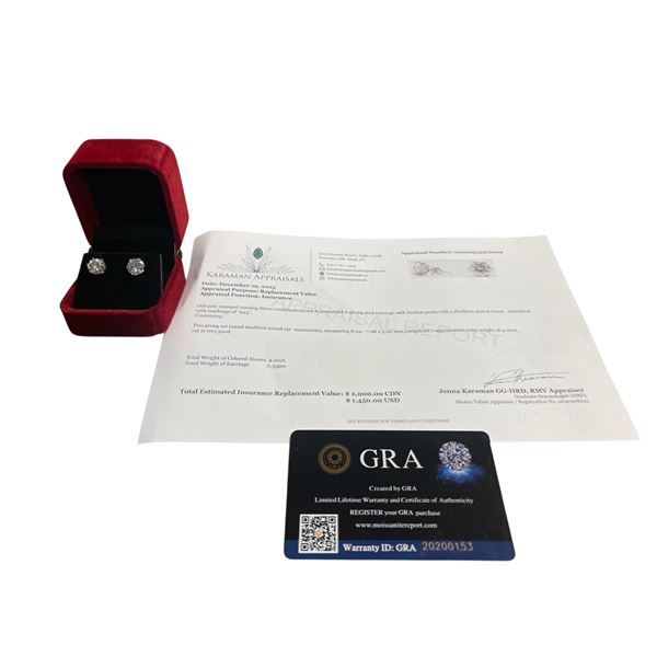 4.00 CT TW GRA CERTIFIED ROUND BRILLIANT CUT MOISSANITE STONES VVS D COLOR SET IN 6 CLAW FILAGREE HE