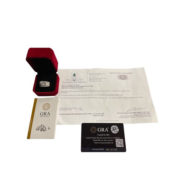 1.00 CT GRA CERTIFIED ROUND BRILLIANT CUT MOISSANITE STONE VVS D COLOR WITH 116 ROUND BRILLIANT CUT 