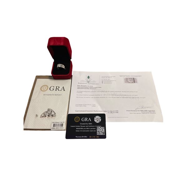 2.00 CT GRA CERTIFIED ROUND BRILLIANT CUT MOISSANITE STONE VVS D COLOR WITH 52 ROUND BRILLIANT CUT C