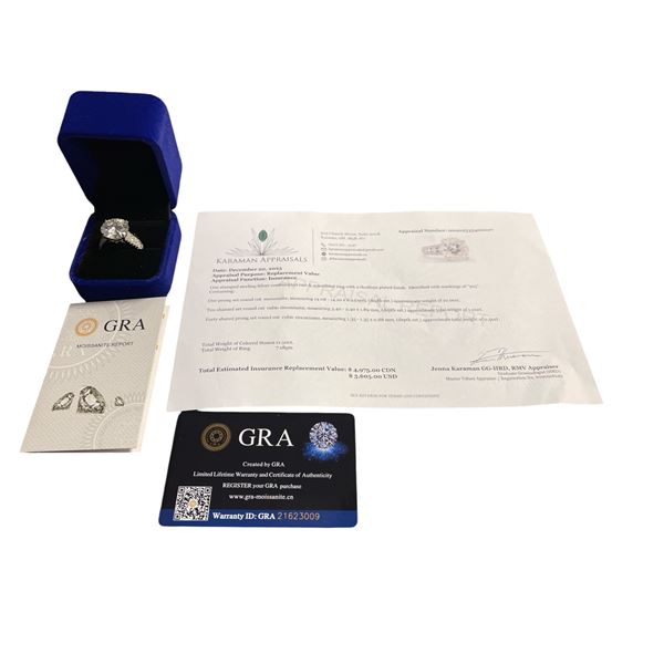 10.00 CT GRA CERTIFIED ROUND BRILLIANT CUT MOISSANITE STONE VVS D COLOR WITH 10 GRADUATING ROUND BRI