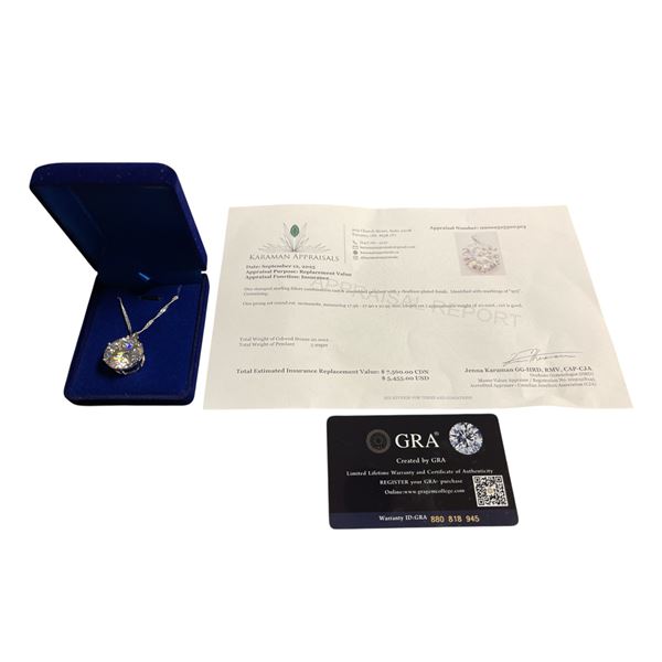 20.00 CT GRA CERTIFIED ROUND BRILLIANT CUT MOISSANITE STONE VVS D COLOR SET IN 6 CLAW BASKET HEAD PE