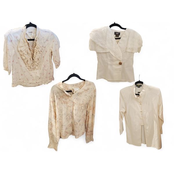 Vintage group of 5 Premium Women's Vinatge White & Floral pcs - various sizes