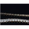 Image 2 : New 18K Gold Plated 4.0mm Princess Cut Simulated Diamond (CZ) Tennis Necklace - Chain 18" Long