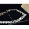 Image 3 : New 18K Gold Plated 4.0mm Princess Cut Simulated Diamond (CZ) Tennis Necklace - Chain 18" Long