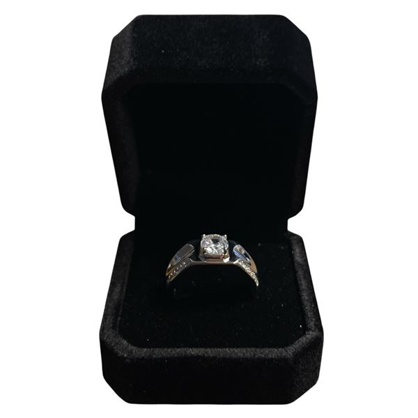 New Platinum Plated 1.0ct Simulated Diamond (CZ) Man's Ring - Resizable