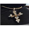 Image 3 : New 18K Gold Plated 30.0mm Simulated Diamond (CZ) Cross Necklaces - Chain 19" Long
