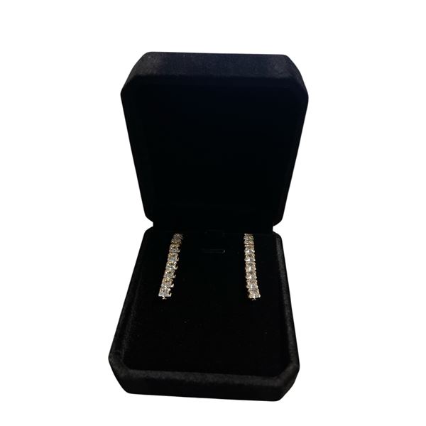 New 18K Gold Plated 36.0mm Long Simulated Diamond (CZ) Tassel Earrings