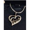 Image 2 : New 18K Gold Plated 30.0mm Simulated Diamond (CZ) Love Heart Necklace - Chain 19" Long