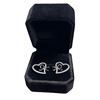 Image 1 : New Platinum Plated 18.00mm Simulated Diamond (CZ) Heart Bow Stud Earrings