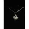 Image 2 : New 925S 2.0ct Princess Cut Simulated Diamond (CZ) Necklace - Adjustable 16" to 18" Long Mounted in 