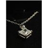 Image 3 : New 925S 2.0ct Princess Cut Simulated Diamond (CZ) Necklace - Adjustable 16" to 18" Long Mounted in 