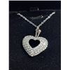 Image 2 : New Platinum Plated 25.0mm Simulated Diamond (CZ) Heart Cluster Necklace - Adjustable Chain 16" - 18