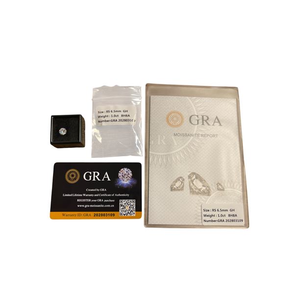 New 1.0 Moissanite Lab Diamond, Round Brilliant Cut - D- VVS1, Tests Positive with a Diamond Tester 