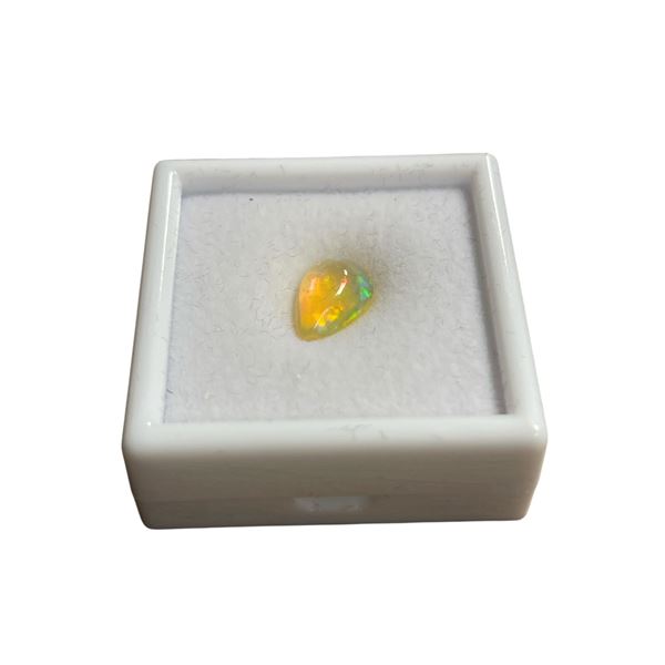3.0ct Natural White Fire Opal - Pear Cabochon Cut - 8.5x13.0mm