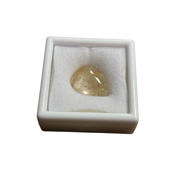 19.0ct Natural Golden Rutile Quartz - Pear Cabochon Cut - 15.6x19.5mm