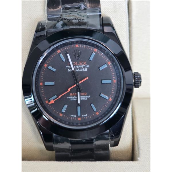 EXTREMELLY RARE ROLEX MILGAUS BAMFORD 40 MM REF#116400 FULLY AUTOMATIC - AAA QUALITY REPLICA, BLACK 