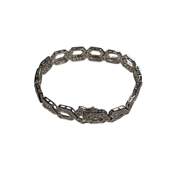 925 Sterling Silver Bracelet w/Stone Approx. 31.2 Grams