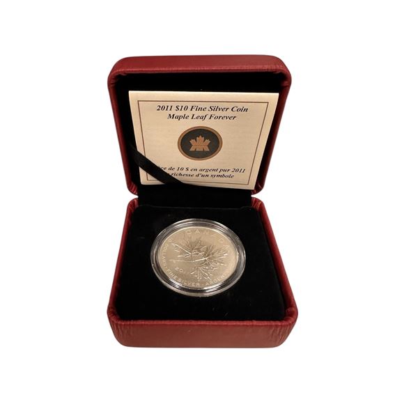 2011 $10 Fine Silver Maple Leaf Coin Approx. 15.87 Grams