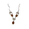 Image 2 : Sterling Silver 925 Silver Necklace w/Amber Stone Approx. 19.9