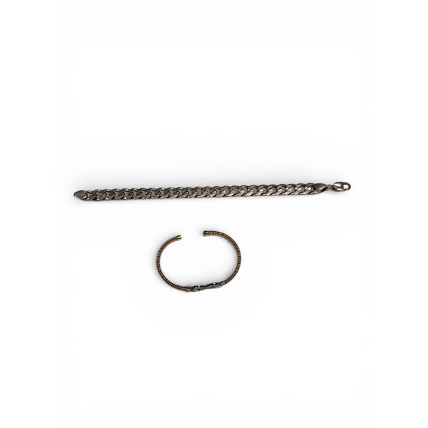 Group of 2 Silver Bracelet (Untested) 55.9 Grams