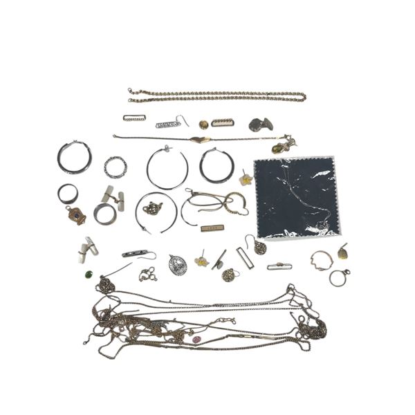 Group of Assorted Jewelry - Chains, Earrings, Necklaces, Etc.