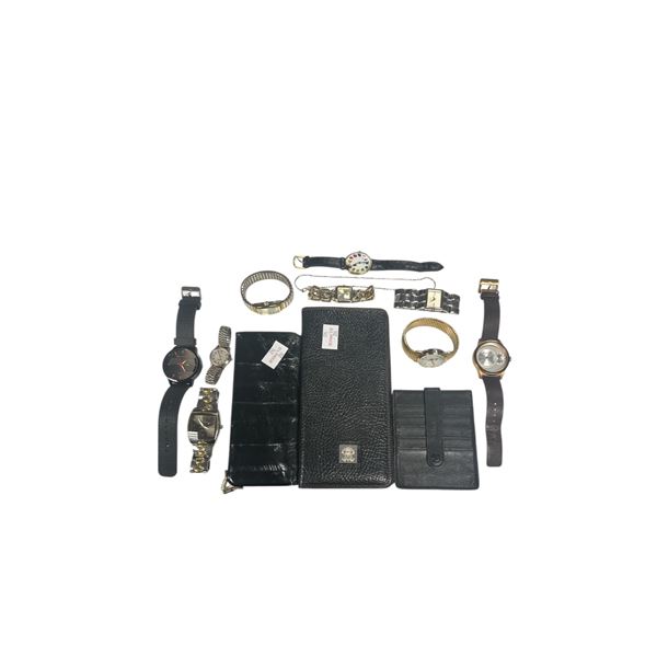 Group of Assorted Wallets & Watches